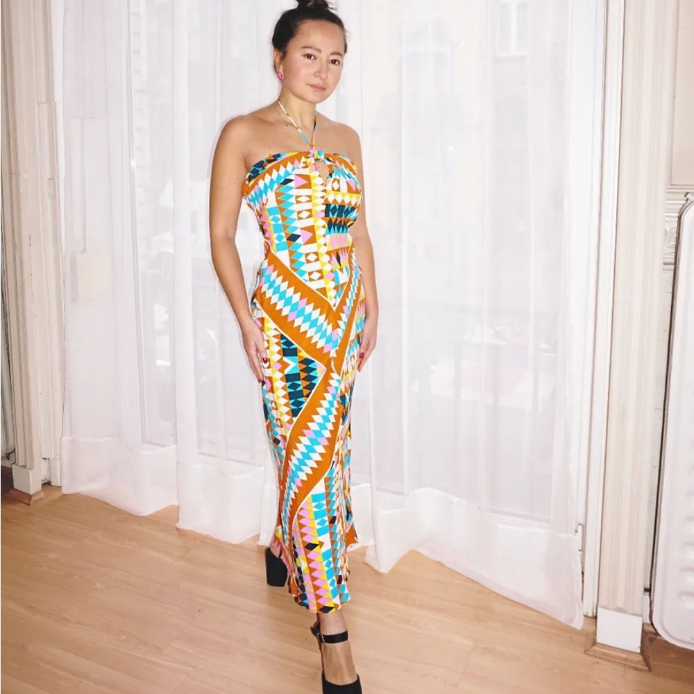 Zara print midi dress